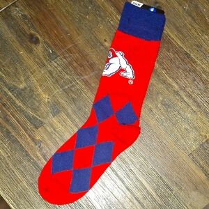 Red and Blue Argyle Men's Socks